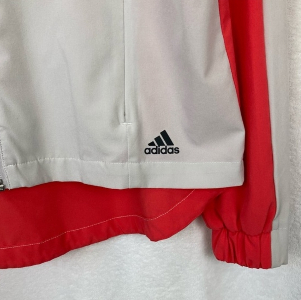 EXELLENT ADIDAS Track Jacket Womens Lightweight Color: Black Salmon Tan SZ M - Picture 15 of 16